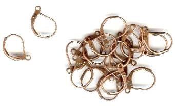 10 Pairs of Round Antique Copper Lever Back Earrings