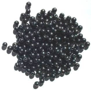 100 4mm Round Gunmetal Glass Beads