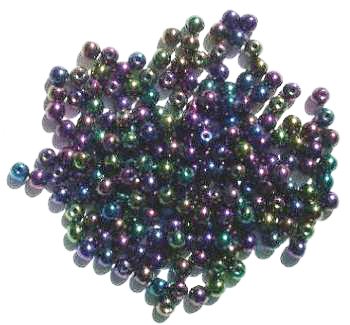 100 4mm Metallic Purple AB Round Glass Beads