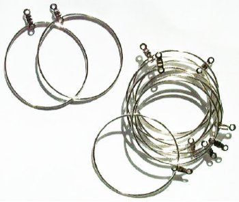 5 Pairs of 40mm Nickel Plated Hoop Earrings