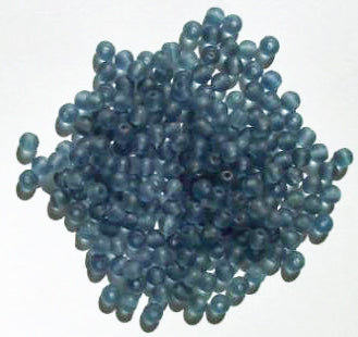 100 4mm Transparent Matte Montana Round Glass Beads