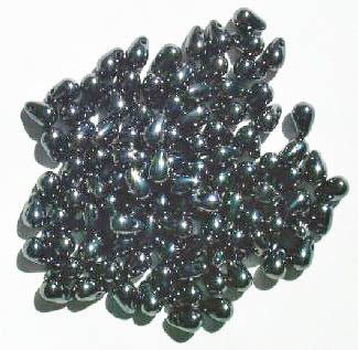 100 4mm Gunmetal Glass Drop Beads