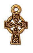 1 15x8.75mm TierraCast Antique Gold Celtic Cross