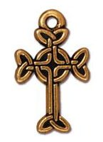 1 18.5x11.25mm TierraCast Antique Gold Medium Celtic Cross