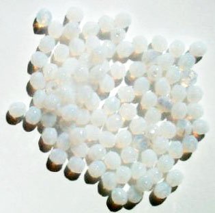 100 4mm Faceted Milky White Opal Firepolish Beads