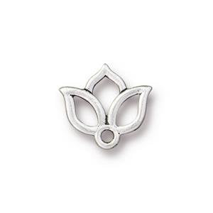 1 14.6x13.3 TierraCast Antique Silver Open Lotus Pendant