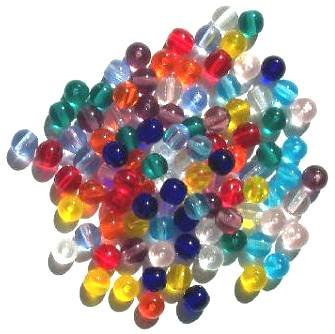 50 6mm Transparent Round Glass Bead Mix