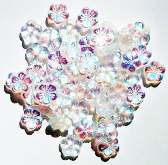 50 3x8mm Transparent Crystal AB Cupped Flower Beads