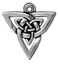 1 21mm TierraCast Antique Silver Open Celtic Triad Pendant