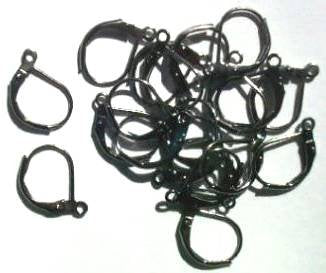 10 Pairs of Round Gunmetal Lever Back Earrings
