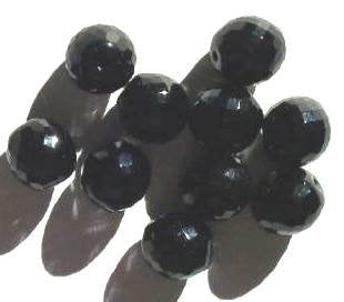 10 12mm Faceted Rich Cut Jet
