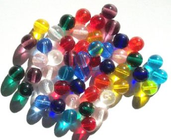 25 8mm Transparent Round Multi Bead Mix