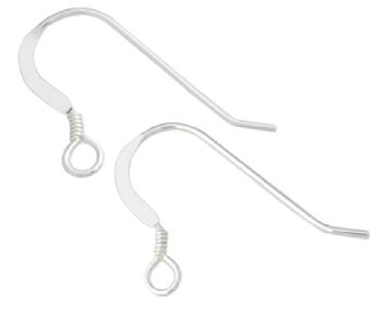 SS2006 5 Pair Flat Sterling Fish Hook Earrings