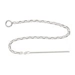 SS2008 1 Pair of 2 inch Cable Chain Ear Thread with 3mm Ring