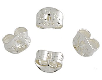 SS2201 5 Pair Medium Sterling Silver Butterfly Clutches