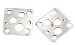 SS4061  1 Sterling 10mm Square Dome with Holes Connector