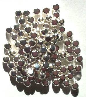 100 4x4mm Bright Silver Plated Rounded Edge Cube Beads