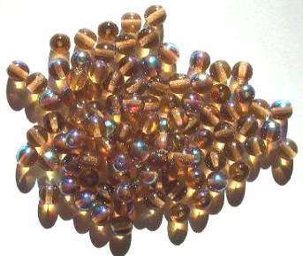 50 6mm Transparent Smoke Topaz AB Round Glass Beads