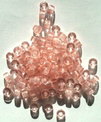 100 4x6mm Transparent Rosaline Glass Crow Beads