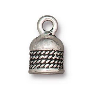1, 12.47x7.75mm TierraCast Antique Silver Rope Cord End