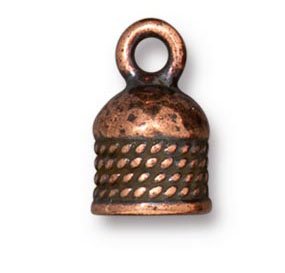 1, 12.47x7.75mm TierraCast Antique Copper Rope Cord End