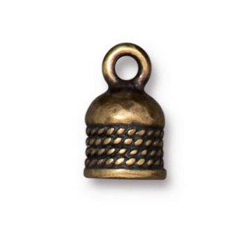 1, 12.47x7.75mm TierraCast Brass Oxide Rope Cord End