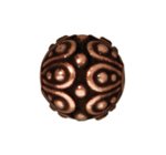1 7mm TierraCast Round Antique Copper Casbah Bead