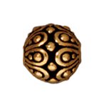 1 7mm TierraCast Round Antique Gold Casbah Bead