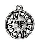 1 17mm TierraCast Antique Silver Sunshine Pendant