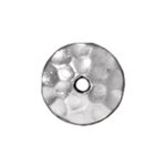 1 6mm TierraCast Rhodium Hammered Bead Cap