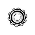 1 8mm TierraCast Antique Silver Beaded Bead Cap