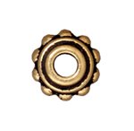 1 8mm TierraCast Antique Gold Beaded Bead Cap