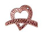 1 21mm TierraCast Hammered Antique Copper Heart Toggle