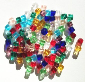 100 5mm Transparent Cube Bead Mix Pack