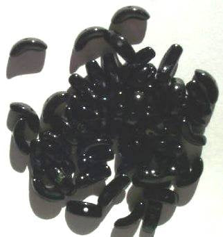 50 10mm Black Angel Wing Beads