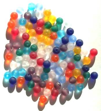 50 6mm Round Matte Glass Bead Mix