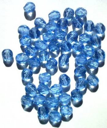50 6mm Faceted  Light Sapphire