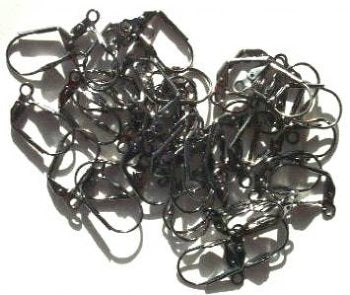 10 Pairs of Gunmetal Plated Lever Back Earrings with Shell