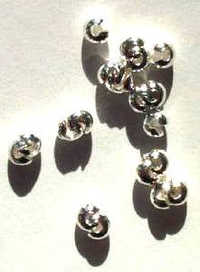 20 4mm Beadalon Silver Crimp Covers