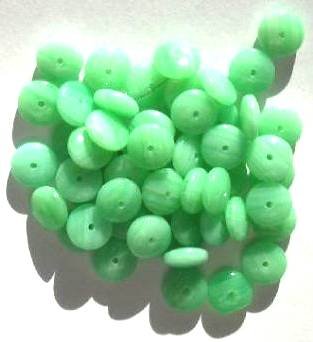 50 3.5x9mm Green Marble Rondelle Beads