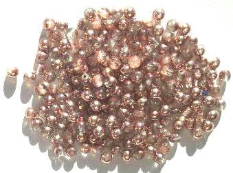 100 4mm Copper Capri Half Coated Round Glass Beads