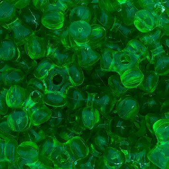 100, 11mm Transparent Green Acrylic Tri-Beads