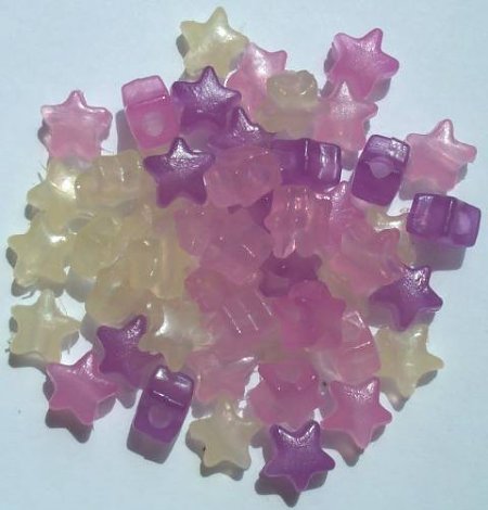 50 12x9mm Acrylic Sun Change Star Beads