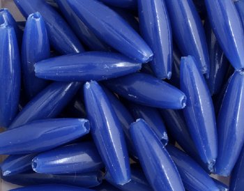 100 19x6mm Acrylic Opaque Dark Blue Spaghetti Beads