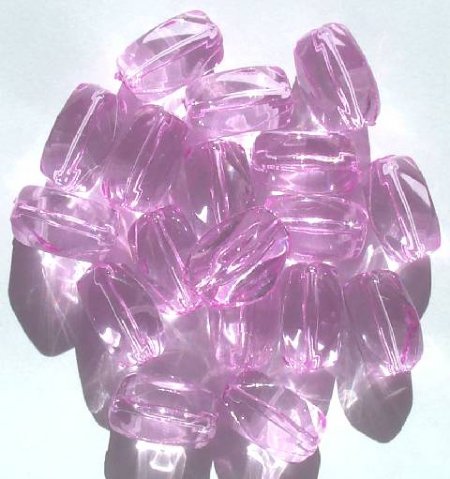 12 26x20mm Acrylic Hot Pink Smooth Faceted Nuggets
