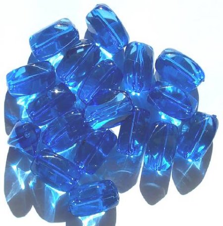 12 26x20mm Acrylic Sapphire Smooth Faceted Nuggets