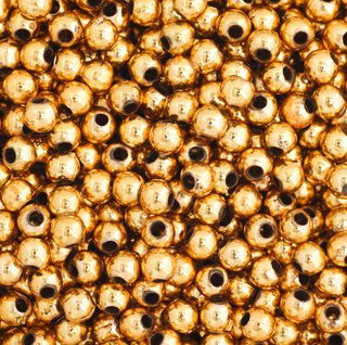 1000, 3mm Round Gold Acrylic Beads