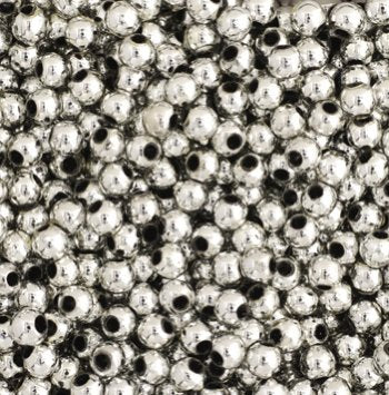 1000, 3mm Round Silver Acrylic Beads