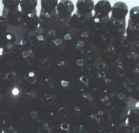 100 4mm Faceted Black Acrylic Beads