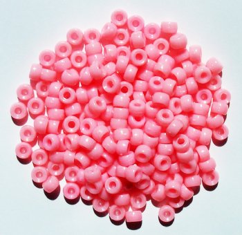 200 4x6mm Opaque Pink Acrylic Crow Beads